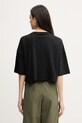 Ρούχα Calvin Klein Jeans crop top γυναικείο βαμβακερό LV047F828G μαύρο