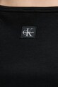 Calvin Klein Jeans crop top ženski bombažni z elastanom LV047F221G črna