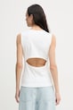 Oblečení Calvin Klein Jeans top dámský bavlněný s elastanem LV047F246G béžová