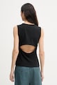 Oblačila Calvin Klein Jeans top ženski bombaž z elastanom LV047F246G črna