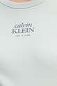 Calvin Klein Jeans T-shirt damski bawełniany z elastanem LV047F240G turkusowy