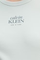 Calvin Klein Jeans T-shirt damski bawełniany z elastanem LV047F240G turkusowy