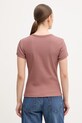 Odzież Calvin Klein Jeans T-shirt damski bawełniany z elastanem LV047F240G brązowy