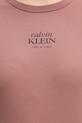 Calvin Klein Jeans T-shirt damski bawełniany z elastanem LV047F240G brązowy