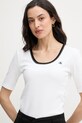 Calvin Klein Jeans T-shirt damski bawełniany z elastanem beżowy LV047F247G