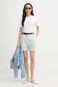 Calvin Klein Jeans kratka majica ženska bombažna LV047F810G bela SS26