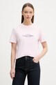 Calvin Klein Jeans T-shirt damski bawełniany różowy LV047F810G