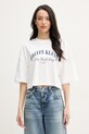 Calvin Klein Jeans T-shirt damski bawełniany beżowy LV047F813G
