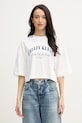 Calvin Klein Jeans T-shirt damski bawełniany beżowy LV047F813G