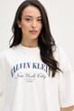 Calvin Klein Jeans T-shirt damski bawełniany beżowy LV047F813G