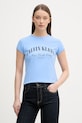 Calvin Klein Jeans T-shirt damski bawełniany z elastanem niebieski LV047F815G