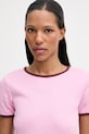 Marc O'Polo T-shirt damski bawełniany różowy 5000009616