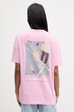 Marc O'Polo T-shirt oversize damski bawełniany różowy 5000009628