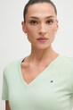 Tommy Hilfiger t-shirt damski bawełniany zielony WW0WW40584.