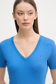 Tommy Hilfiger t-shirt damski bawełniany niebieski WW0WW40584.