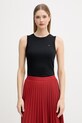 Tommy Hilfiger top damski bawełniany czarny WW0WW47806
