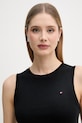Tommy Hilfiger top damski bawełniany czarny WW0WW47806