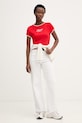 Tommy Hilfiger tričko dámske bavlnené WW0WW49245 červená SS26