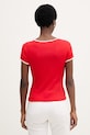 Oblečenie Tommy Hilfiger tričko dámske bavlnené WW0WW49245 červená