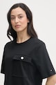 Tommy Hilfiger majica za žene od pamuka crna WW0WW49249