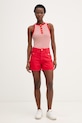 Tommy Hilfiger top femei, din bumbac WW0WW49251 rosu SS26