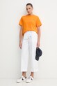 Tommy Hilfiger t-shirt damski bawełniany WW0WW49646 pomarańczowy SS26