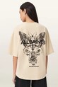 AllSaints t-shirt bawełniany HALIS nadruk beżowy W140JE