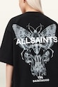 AllSaints oversize tričko dámské bavlněné HALIS W140JE černá