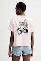 Levi's t-shirt bawełniany LS VINTAGE TEE BETTER TOGETHER nadruk różowy 008Q6