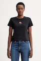 Βαμβακερό μπλουζάκι Levi's LS THE PERFECT TEE CACTUS FLOWER βαμβάκι μαύρο A2086.0443