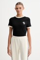 Guess t-shirt damski bawełniany GRETA czarny V6GI05.K2966