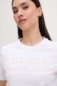 Guess T-shirt damski bawełniany z elastanem SIENA biały V6GI07.K2968