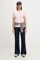 Guess T-shirt damski bawełniany z elastanem SIENA V6GI07.K2968 różowy SS26