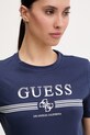 Guess t-shirt γυναικείο βαμβακερό με ελαστάν SIENA σκούρο μπλε V6GI07.K2968