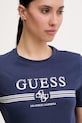 Guess t-shirt γυναικείο βαμβακερό με ελαστάν SIENA σκούρο μπλε V6GI07.K2968