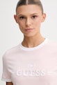 Guess t-shirt damski bawełniany MILA różowy V6GI08.K2975
