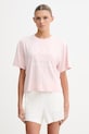 Guess T-shirt damski z wiskozy GABI różowy V6GI10.K2977