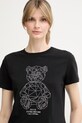 Guess tričko dámske bavlnené s elastanom ROMY čierna V6GI12.K3325