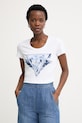 Guess tričko dámske bavlnené s elastanom biela W6GI11.K3026