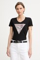 Guess majica ženska od pamuka s elastanom crna W6GI19.K3042
