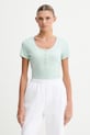 Guess t-shirt damski X NORTH SAILS turkusowy W6GP01.K2658