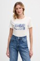 Guess t-shirt damski bawełniany beżowy W6GP02.K2753