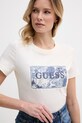 Guess t-shirt damski bawełniany beżowy W6GP02.K2753