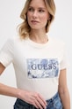 Guess t-shirt damski bawełniany beżowy W6GP02.K2753