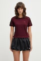 adidas Originals t-shirt bawełniany LACE CALI T bawełna bordowy KC6453