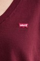 Levi's t-shirt bawełniany PERFECT VNECK 85341.0132 bordowy