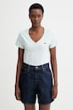 Levi's t-shirt bawełniany PERFECT VNECK bawełna turkusowy 85341.0139