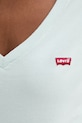 Levi's t-shirt bawełniany PERFECT VNECK 85341.0139 turkusowy