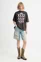Levi's t-shirt bawełniany GRAPHIC STACK A4924.0115 szary SS26