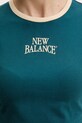 New Balance T-shirt damski z bawełną Heritage Ringer turkusowy WT61Y33QAAV